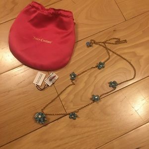 Juicy Couture blue flower necklace